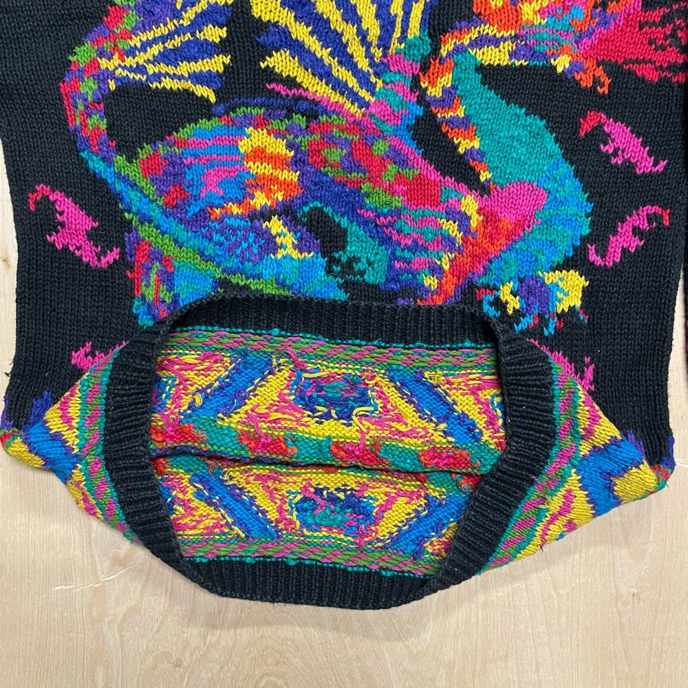Vintage 90s Premium Hand Knitted Sweater by Studio Michelle Stuart -S - Picture 3 of 4